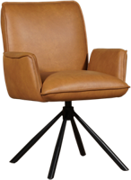 Cognac leren industriële draaibare eetkamerstoel Elite - Granada leer Sahara (cognac leer) - thumbnail