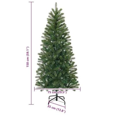 Kunstkerstboom met 150 LED met standaard Groen 150 cm PE en PVC