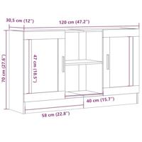 Dressoir 120x30,5x70 cm bewerkt hout artisanaal eikenkleurig - thumbnail