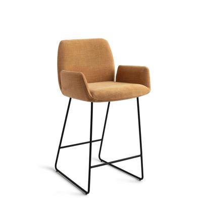 Jesper Home Barstoel 'Misaki' Slide Black, kleur Honey Harvest (zithoogte 65cm)