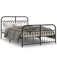 Bedframe met hoofd- en voeteneinde metaal zwart 140x190 cm - thumbnail