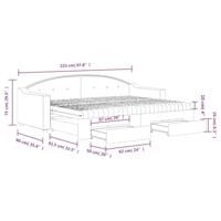 Slaapbank onderschuifbed en lades 80x200 cm stof donkergrijs - thumbnail