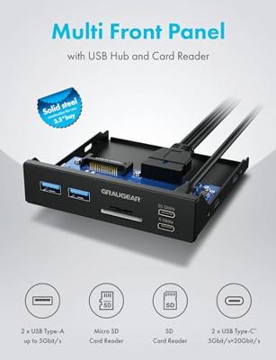 GrauGear G-MP01CR G-MP01CR USB-hub 6 poorten USB-A, USB-C, SD, Micro-SD USB 3.0 5 GBit/s Zwart GrauGear G-MP01CR G-MP01CR USB-hub 6 poorten USB-A, USB-C, SD, Micro-SD USB 3.0 5 GBit/s Zwart