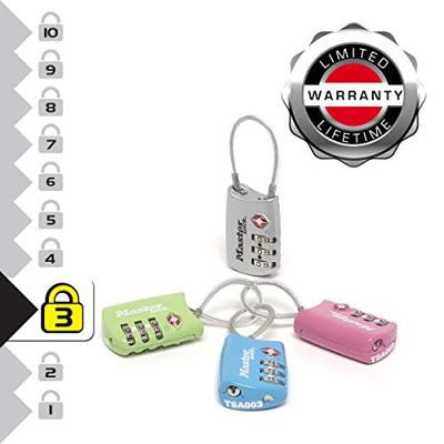 Masterlock 30mm - flexible braided steel cable with vinyl protective cover, 3mm d - 4688EURD