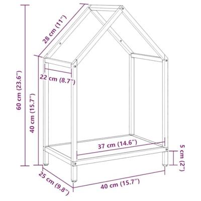 Brandhoutrek 40x25x60 cm koudgewalst staal wit Brandhoutrek 40x25x60 cm koudgewalst staal wit