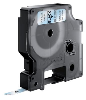 Dymo D1 tape 6 mm, zwart op transparant