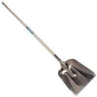 Schop 35 cm aluminium met slijtstrip en houten steel 135 cm - thumbnail