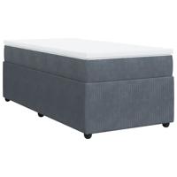 Boxspring met matras fluweel donkergrijs 80x200 cm - thumbnail