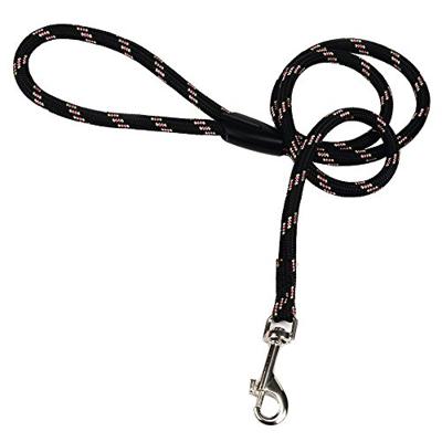 Hondenriem van rond nylon 125cm x 13mm zwart Hondenriem van rond nylon 125cm x 13mm zwart