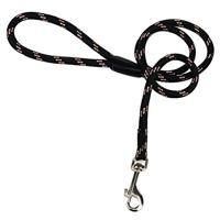 Hondenriem van rond nylon 125cm x 13mm zwart - thumbnail