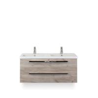 Seville Badmeubelset 120 cm - 2 laden Craft Oak - Wastafel Djazz Dubbel - thumbnail