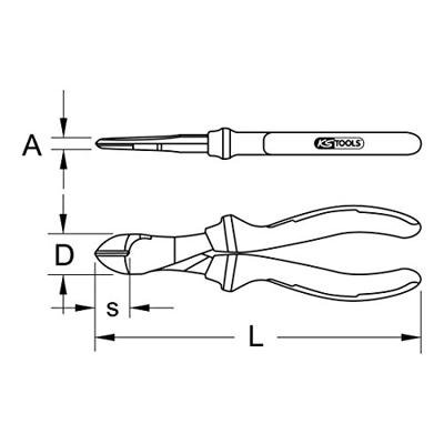 KS Tools 117.1115 1171115 Kracht-zijsnijtang 190 mm