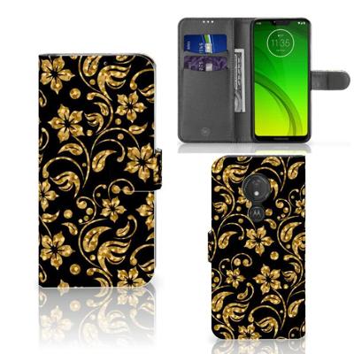 Motorola Moto G7 Power Hoesje Gouden Bloemen Motorola Moto G7 Power Hoesje Gouden Bloemen