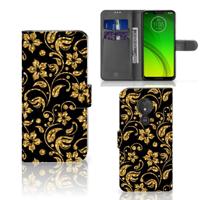 Motorola Moto G7 Power Hoesje Gouden Bloemen - thumbnail