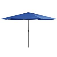 VidaXL Parasol met metalen paal 390 cm azuurblauw - thumbnail