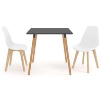 vidaXL 3-delige Eethoek wit - thumbnail