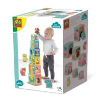 SES tiny talents stapelblokken toren met dieren figuren - thumbnail