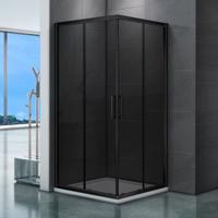 Kerra Tiara Square vierkante douchecabine 90x90 met zwarte profielen - thumbnail