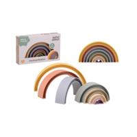 Johntoy Happy world bio plastic stapel regenboog - thumbnail