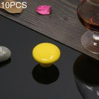 10 stuks 38mm moderne literaire kleur geglazuurde keramische kabinet lade handvat (geel) - thumbnail
