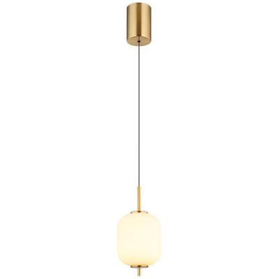Globo Gouden hanglampEwald enkel wit glas Ø 13,5cm - 15217H