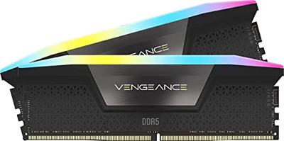 RAM-geheugen - CORSAIR - Vengeance RGB DDR5 - 32GB 2x16GB DIMM - 6000MT/s - Intel XMP - 1.40V - Zwart (CMH32GX5M2E6000C36) - thumbnail