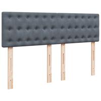 Boxspring met matras fluweel donkergrijs 140x190 cm - thumbnail