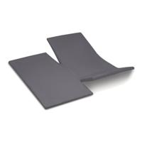 Cinderella Dubbele Split Topper Hoeslaken Antracite15 cm (Katoen)-Lits-jumeaux (180x200 cm) - thumbnail