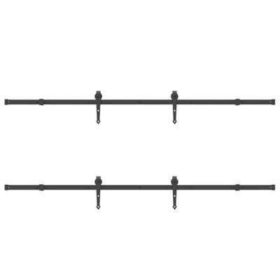 Doos met onderdelen voor schuifdeur 427 cm staal zwart