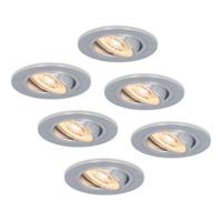 Set van 6 Chandler LED inbouwspots - 6W 570lm - GU10 LED Module - 2700K warm wit - Dimbaar - Kantelbaar - IP20 Voor binnen - RVS - thumbnail