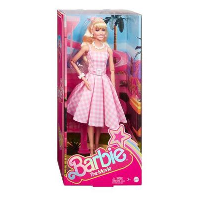 Barbie the movie pop - margot robbie - roze-wit geruite jurk - 33 cm - film pop