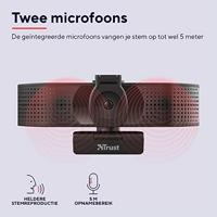 Trust Teza 4K-webcam 3840 x 2160 Pixel Standvoet, Klemhouder - thumbnail