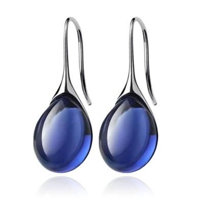 LGT JWLS Druppel Oorbellen voor Dames - Zilverkleurig met Blauwe Zirkonia Druppelstenen LGT JWLS Druppel Oorbellen voor Dames - Zilverkleurig met Blauwe Zirkonia Druppelstenen