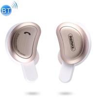 REMAX TWS-1 Half Moon Shaped Bluetooth 4.2 Wireless Bluetooth Earphone with Charging Box (Gold) - thumbnail