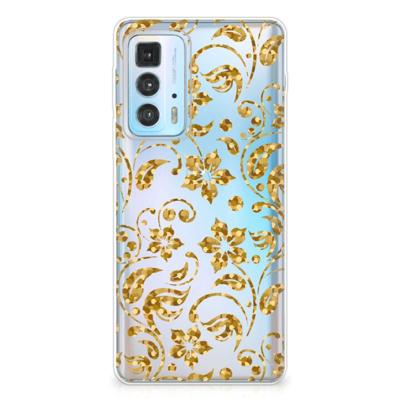 Motorola Edge 20 Pro | TPU Case | Gouden Bloemen Motorola Edge 20 Pro | TPU Case | Gouden Bloemen