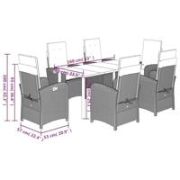 7-delige Tuinset met kussens poly rattan zwart - thumbnail