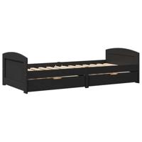Slaapbank met 2 lades zonder matras IRUN 90x200 cm zwart - thumbnail