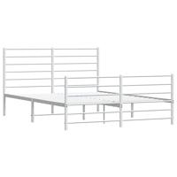 Bedframe met hoofd- en voeteneinde metaal wit 150x200 cm - thumbnail