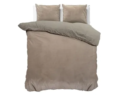Sleeptime Velvet Uni - Taupe - Dekbedovertrek 1-persoons (140 x 220 cm + 1 kussensloop) Dekbedovertrek Sleeptime Velvet Uni - Taupe - Dekbedovertrek 1-persoons (140 x 220 cm + 1 kussensloop) Dekbedovertrek