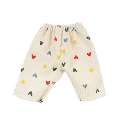 Heless Poppen ribfluwelen broek hartjesconfetti, 35-45 cm