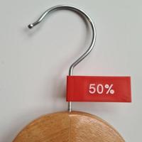 Label vaantje kunststof kleur rood 50% - thumbnail