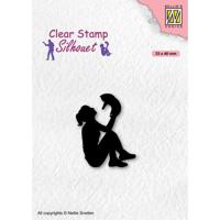Nellie's Choice • silhouet clear stempels teens-serie teengirl with cat - thumbnail