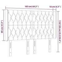 Hoofdbord LED 163x16x118/128 cm stof donkerbruin - thumbnail