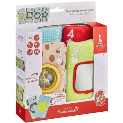 Sensorische kaarten - Sophie de Giraffe - Mijn sensorische kaarten - Klittenband - Diverse materialen - Geïntegreerde braille