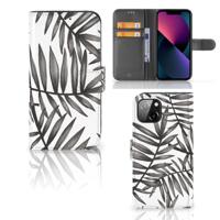 Apple iPhone 13 Hoesje Leaves Grey - thumbnail