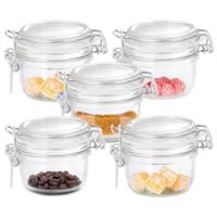 8x stuks luchtdichte pot transparant glas 125 ml - Weckpotten - thumbnail