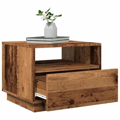 Salontafel met LED-verlichting 50x49x40 cm oud houtkleurig Salontafel met LED-verlichting 50x49x40 cm oud houtkleurig