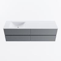 MONDIAZ VICA 160cm badmeubel onderkast Plata 4 lades. Wastafel CLOUD links 1 kraangat, kleur Talc. - thumbnail