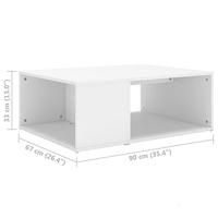 VidaXL Salontafel 90x67x33 cm bewerkt hout wit - thumbnail