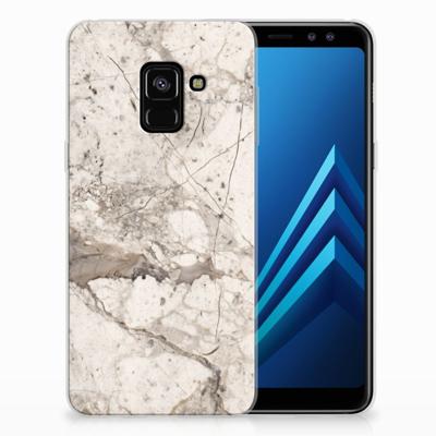 Samsung Galaxy A8 (2018) TPU Siliconen Hoesje Marmer Beige Samsung Galaxy A8 (2018) TPU Siliconen Hoesje Marmer Beige
